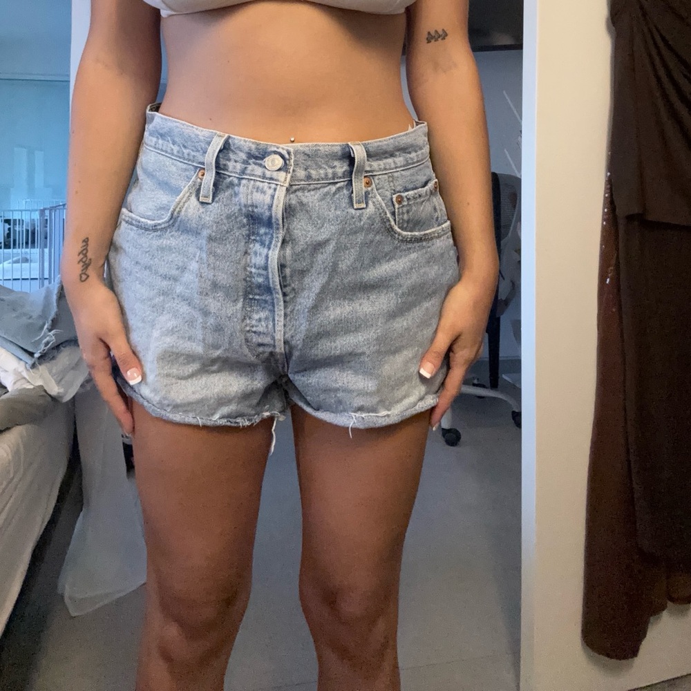 Levi's Blue Jean Shorts Distressed Vintage Style